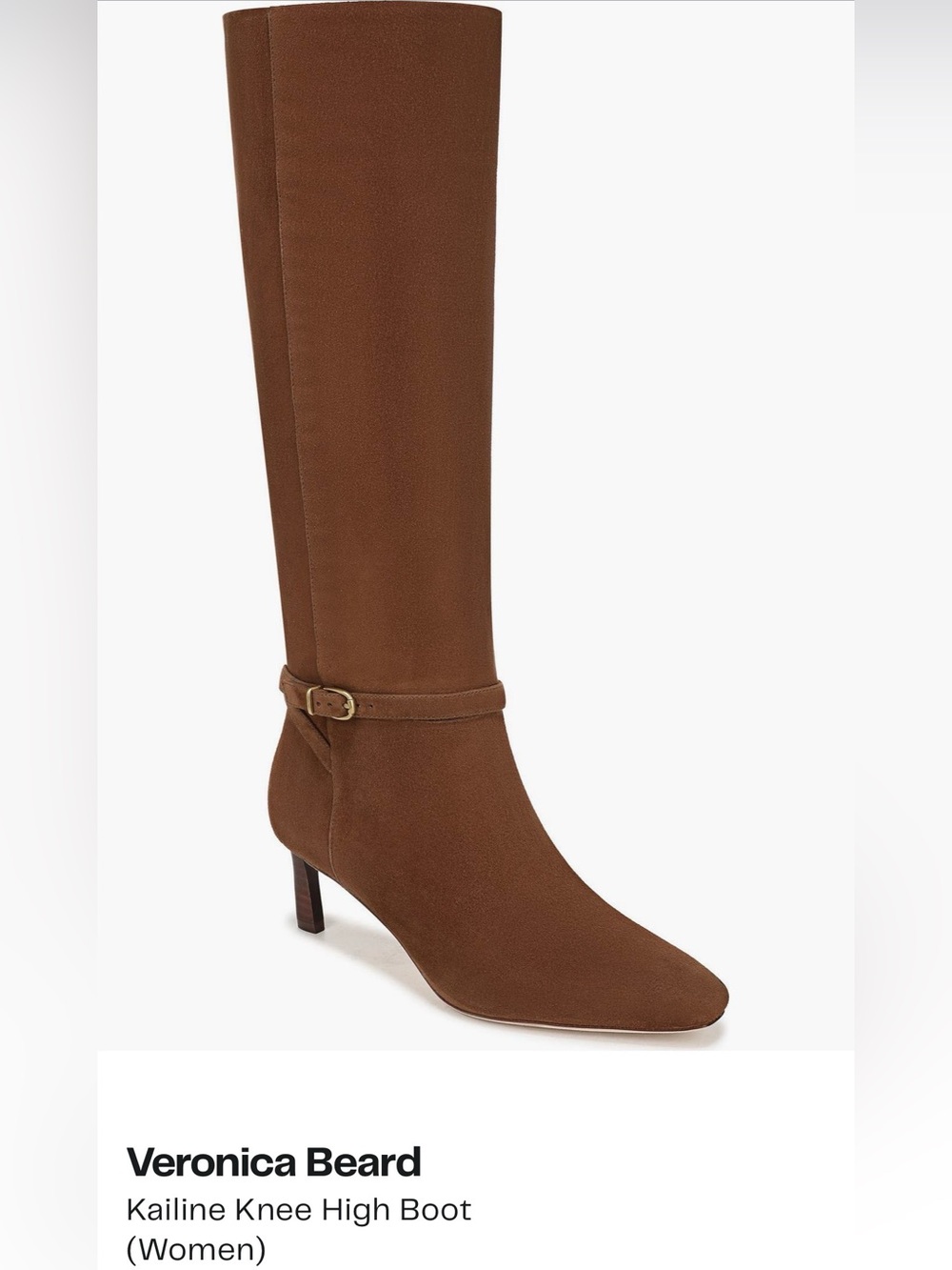 Veronica Beard Tall Brown Knee-High Buckle Boot